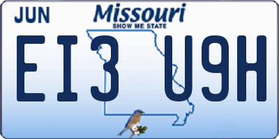 MO license plate EI3U9H