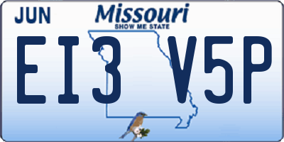 MO license plate EI3V5P