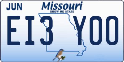 MO license plate EI3Y0O
