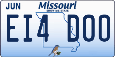 MO license plate EI4D0O
