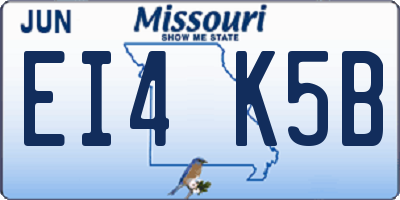 MO license plate EI4K5B