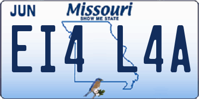 MO license plate EI4L4A
