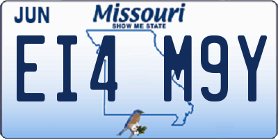 MO license plate EI4M9Y