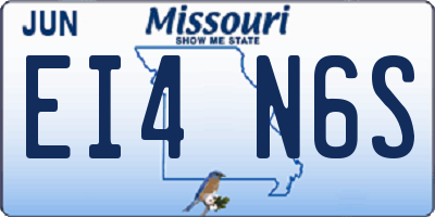 MO license plate EI4N6S