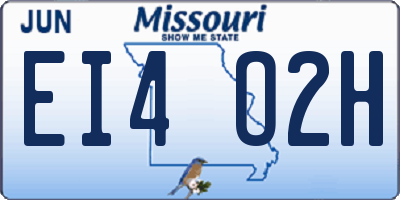 MO license plate EI4O2H