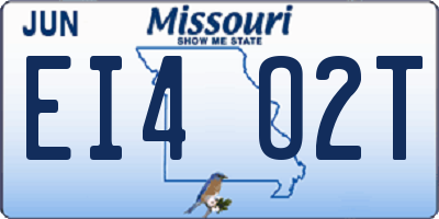 MO license plate EI4O2T