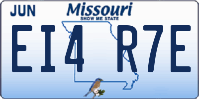 MO license plate EI4R7E