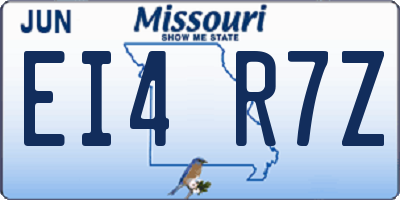 MO license plate EI4R7Z