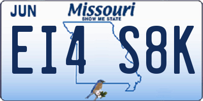 MO license plate EI4S8K