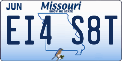 MO license plate EI4S8T