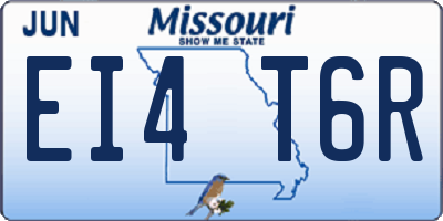 MO license plate EI4T6R
