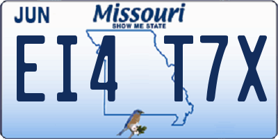 MO license plate EI4T7X