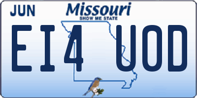 MO license plate EI4U0D