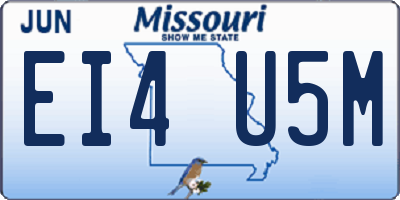 MO license plate EI4U5M
