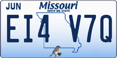 MO license plate EI4V7Q