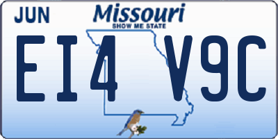 MO license plate EI4V9C