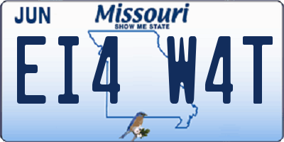 MO license plate EI4W4T