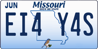 MO license plate EI4Y4S