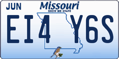 MO license plate EI4Y6S