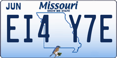 MO license plate EI4Y7E