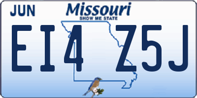 MO license plate EI4Z5J