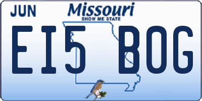 MO license plate EI5B0G