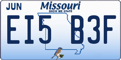 MO license plate EI5B3F