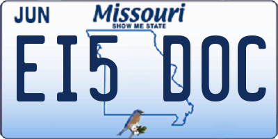 MO license plate EI5D0C