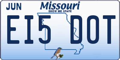 MO license plate EI5D0T