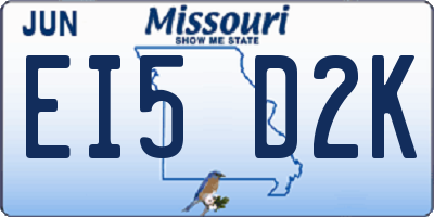 MO license plate EI5D2K