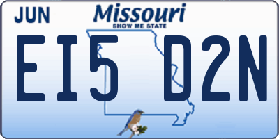 MO license plate EI5D2N