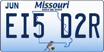 MO license plate EI5D2R