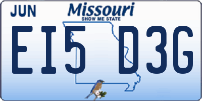 MO license plate EI5D3G