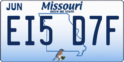 MO license plate EI5D7F