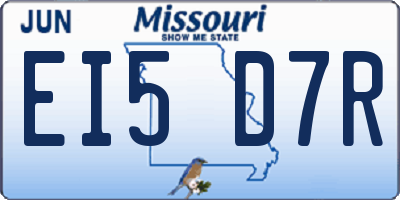 MO license plate EI5D7R