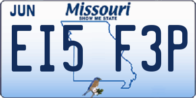 MO license plate EI5F3P