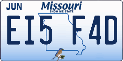 MO license plate EI5F4D