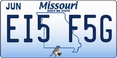 MO license plate EI5F5G