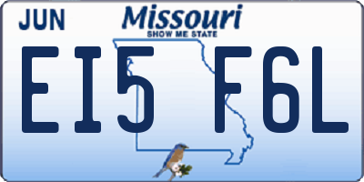 MO license plate EI5F6L