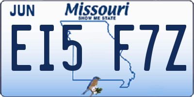 MO license plate EI5F7Z