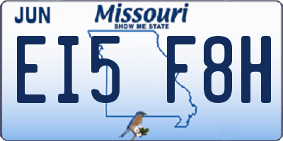 MO license plate EI5F8H