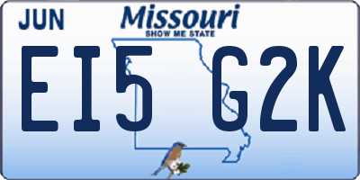 MO license plate EI5G2K