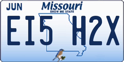 MO license plate EI5H2X