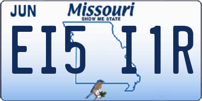 MO license plate EI5I1R
