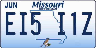 MO license plate EI5I1Z
