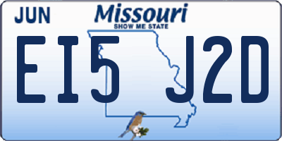 MO license plate EI5J2D