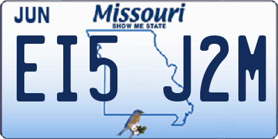 MO license plate EI5J2M