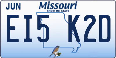 MO license plate EI5K2D