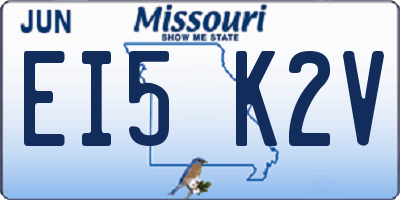 MO license plate EI5K2V