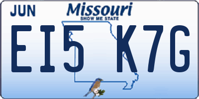 MO license plate EI5K7G